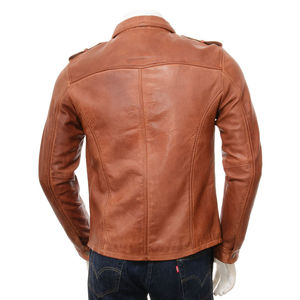 Veste en cuir pour homme - Vêtement d'extérieur décontracté au quotidien, design épuré, tendance, léger, moderne, veste d'hiver - Product Image 2