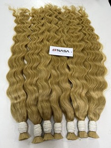 Extensiones de Cabello Virgen Vietnamita de Venta Caliente, Liso Natural, Color Claro, Doble Trama, Cabello Humano Decolorado, Ondulado Tipo Agua - Product Image 6