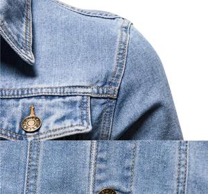 Wholesale <b>Custom</b> Design <b>Denim</b> <b>Jacket</b> Hip Hop Men Streetwear Slim Fit Jean <b>Jackets</b> Casual Coats - Product Image 4