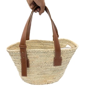 FRENCH PANKET paille avec poignées en cuir sac de corde de papier de plage Crochet macramé sacs de plage directement du fournisseur indien - Product Image 1