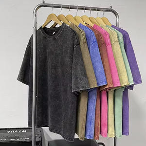 Premium hommes décontracté blanc 300 gsm Vintage lavage à l'acide Streetwear 100% coton surdimensionné lavé à l'acide t-shirts pour hommes - Product Image 3