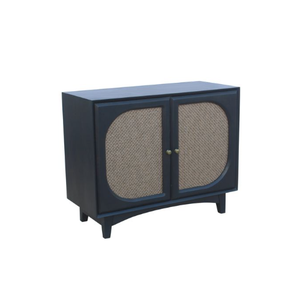 Gabinete de 2 puertas de gran capacidad en madera maciza de mango con puerta de hoja de caña-para muebles de escuela y sala de estar - Product Image 3