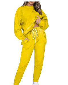 OEM nouvelle mode femmes survêtement manches longues survêtement logo personnalisé 100% coton respirant sweat avec pantalon de survêtement - Product Image 1