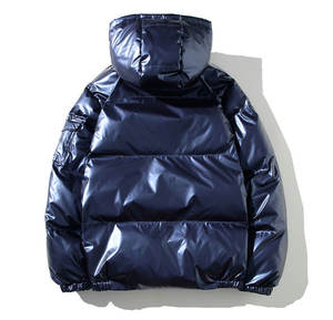 Unisex Hooded Heavy Designer Puff <b>Padded</b> <b>Coat</b> Custom Men's Shiny Fleece Puffer Jacket for Winter Oversized Men's Down Bubble - Product Image 2