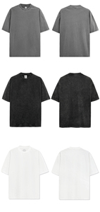 230 Gsm T-shirts lavés à l'acide sérigraphie surdimensionnée 100% coton Vintage lavage à l'acide col rond imprimé t-shirt pour hommes - Product Image 3