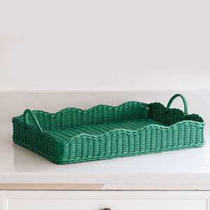 Plateau en rotin festonné de haute qualité OEM avec assiettes à vaisselle pour la décoration de table Bon prix Vente en gros à la main du Vietnam - Product Image 4