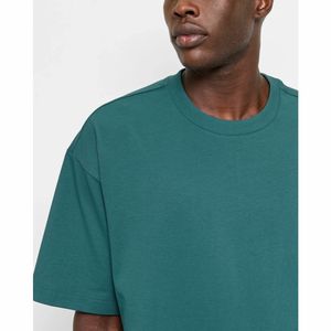 เสื้อยืดผ้าฝ้ายผู้ชายทรงหลวมโอเวอร์ไซส์ดีไซน์สีทึบออกแบบได้เองฤดูร้อนสินค้ามาใหม่ - Product Image 6