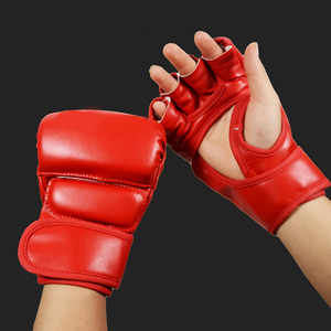 Guantes Profesionales de Cuero para MMA, Medios Dedos, para Adultos, Unisex, para Grappling y Boxeo, con Cierre de Gancho y Bucle, Absorben la Humedad - Product Image 5