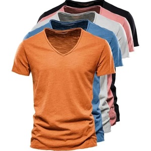 Camiseta deportiva de alta calidad para hombre, camiseta elástica para correr, diseño de cuello redondo, ropa deportiva, Tops con logotipo personalizado ajustado - Product Image 1