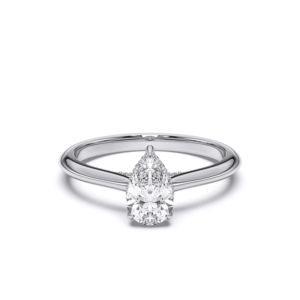 1.14 carat E-F/VVS-VS diamant cultivé en laboratoire poire et bague de fiançailles solitaire ronde sertie de broches en platine pour femme - Product Image 1