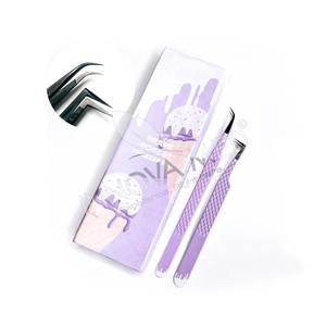 Ensemble de 2 pinces à épiler Volume d'extension de cils aux baies rouges avec embouts pointus de précision avec emballage en carton assorti - Product Image 4