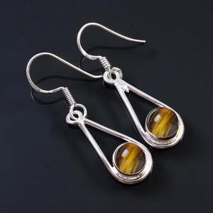 Boucles d'oreilles en argent sterling massif 925 en forme d'oeil de tigre de style bohème pour femmes et filles meilleur design pour bijoux de mariage - Product Image 2