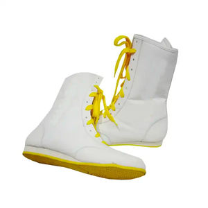 High Top Quality Custom Logo Design Light Sole Leather Lightweight Professional Kick <b>Boxing</b> Boots for Men - Product Image 5