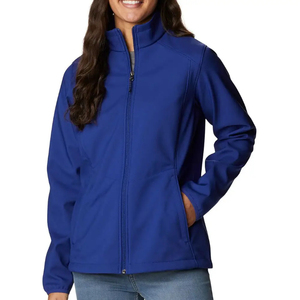 Chaqueta Softshell de alta calidad para mujer con logotipo personalizado, ropa de abrigo de invierno transpirable, cuello levantado, el mejor precio en talla XL para otoño - Product Image 1