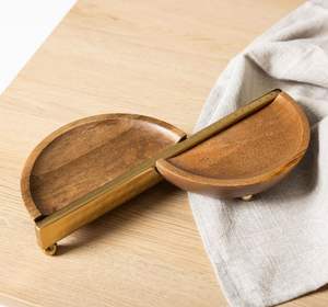 100% Plateau de service à chocolat et à dessert en bois et en métal sans danger pour les aliments avec finition dorée en aluminium artisanal pour les occasions de Diwali - Product Image 5