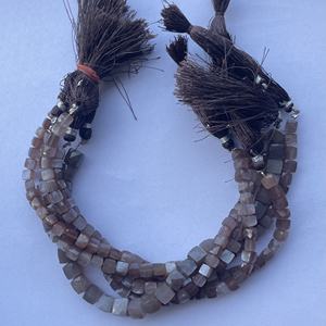 6mm 8mm 10mm Natural marrón Chocolate piedra lunar caja facetada/cubo cuentas de piedras preciosas hebras mejor precio de fábrica al por mayor - Product Image 2