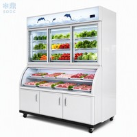 Réfrigérateur commercial vitrine, refroidisseur de boissons, équipement de réfrigération monotempérature, étagères réglables, 650L-1000L
