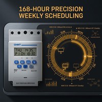 Timer Billboard Mikrokomputer Chint KG316T 220V Pengontrol Waktu Kotak Lampu Bertenaga Baterai IP41 30A 50Hz 168h Delay