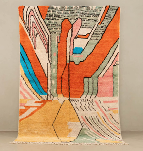 Tapis en laine marocain fait main de qualité supérieure, doux, luxueux, style moderne, abstrait, personnalisable pour la maison, l'hôtel, ensembles de tapis tissés - Product Image 3