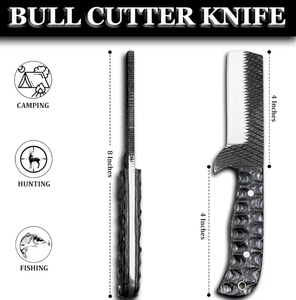 Couteau de survie à lame pleine en acier Damas, 8 pouces, fourreau en cuir, robuste, couteau de camping, personnalisable OEM/ODM - Product Image 2