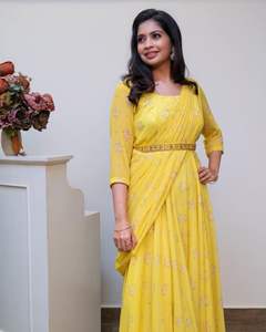 Faux Georgette con estampado de flores único y vestido Georgette de tela pura son adecuados para cualquier ocasión para ropa casual - Product Image 2