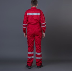 OEM โลโก้ที่กําหนดเองน้ํามันแก๊สเครื่องแบบดับเพลิงชุดกันไฟ Coverall สะท้อนแสงสารหน่วงไฟชุดความปลอดภัย - Product Image 5