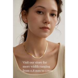 Collana a spina di pesce sottile in oro da 1,5 mm, impermeabile, a serpente, delicata, impilabile, alla moda, a strati, che non si ossida - Product Image 5