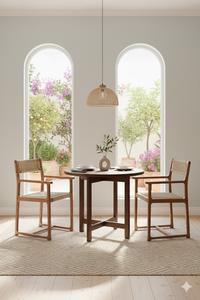 SOLOBEAT Commercial Restaurant Solid <b>Rattan</b> <b>Dining</b> Arm <b>Chair</b> Modern - Product Image 3