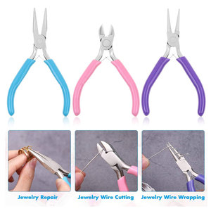 Meilleur ensemble de 3 pièces de pinces pour la fabrication de bijoux aiguille nez chaîne nez rond pince coupe-fil outils essentiels pour l'artisanat - Product Image 2