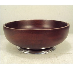 ชามไม้กลมสีดำดีไซน์เพชรชามสลัดไม้เสิร์ฟอาหารเย็น - Product Image 6