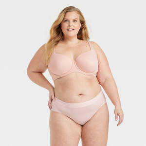 Mutandine Hipster da Donna Auden in Cotone Elasticizzato Rosa, a Vita Alta/Media, con Funzione Sollevamento Fianchi, Sottili, Tinta Unita, ODM 2XL (XL) - Product Image 1