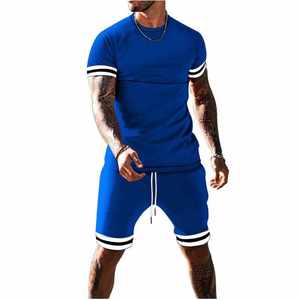Ensemble de chemises à manches courtes deux pièces personnalisables Logo de créateur vêtements d'été pour hommes survêtement 100% coton pour l'hiver - Product Image 2