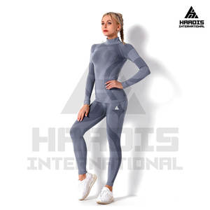 Conjunto deportivo de yoga sin costuras para chicas, ropa deportiva, conjunto de Yoga de alta elasticidad para mujeres, sujetador de gimnasio alto y conjunto de mallas de yoga transpirables - Product Image 1