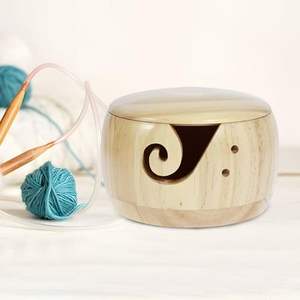 Cuenco de Ganchillo de Madera Maciza de Lujo |   Soporte para Hilos de Tejer Hecho a Mano con Acabado Pulido para Entusiastas de las Manualidades - Product Image 6