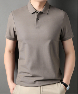 Camiseta informal de manga corta para hombre Logotipo personalizado de alta calidad Cuello redondo Ajuste holgado Patrón sólido de punto para estilo Polo - Product Image 6
