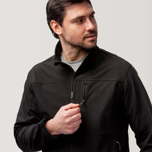 2025 Design Unique Hommes Soft Shell Veste Fermeture Éclair Style 100% Polyester Tissu Fait Hommes Softshell Veste Personnalisée OEM - Product Image 3