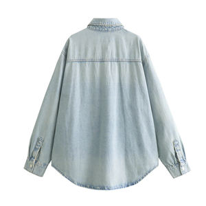 Chaqueta vaquera cómoda antiarrugas para mujer, ropa activa transpirable, tarifa barata, último diseño, chaqueta vaquera para mujer con bolsillos - Product Image 2