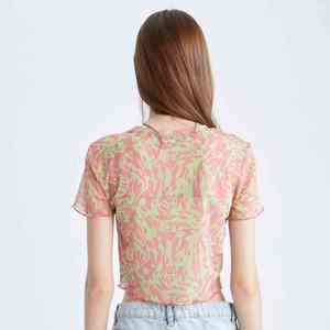 Camiseta Corta de Mujer, Manga Corta, Impresión por Sublimación Personalizada, Ropa Urbana, Diseño Único Personalizado, Camisetas Cortas para Chicas - Product Image 6