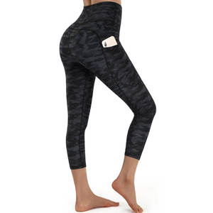 Legging taille haute pour femmes de qualité supérieure pantalon en polyester spandex à motif imprimé de couleur unie unique ensembles XL - Product Image 3