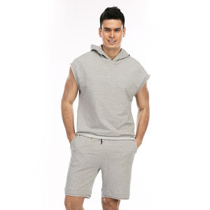 Conjunto de 2 Piezas de Ropa Urbana Personalizada para Hombre: Camiseta sin Mangas con Estampado DTG y Pantalones Cortos de Algodón con Lavado Ácido - Product Image 4