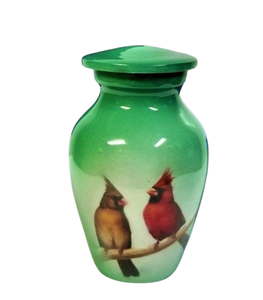 Urna de cremación de recuerdo verde de Cardenales para mascotas, gatos, perros - Product Image 6