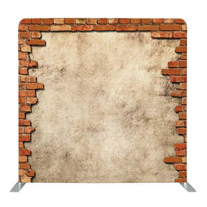 Toile de fond en tissu polyester résistant à l'effet de mur de briques vieilli pour les événements de mariage, d'anniversaire et d'entreprise - Product Image 1