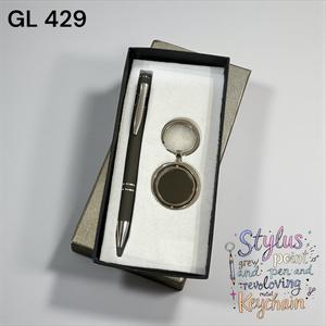Ensemble cadeau de Noël d'entreprise élégant avec stylo en métal et porte-clés, accessoire convivial pour les parties prenantes, pour la promotion des affaires - Product Image 1