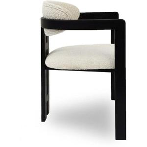 <b>Retro</b> Boucle Upholstered Hotel <b>Chair</b> Modern <b>Dining</b> Side <b>Chair</b> Black Frame Leisure Room Furniture - Product Image 2