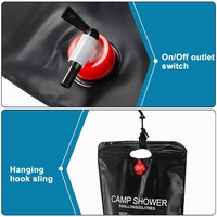 Nouvelle Arrivée Douche Solaire Portable de Camping en PVC avec Logo Personnalisé 20L Sac de Douche Solaire Suspendu