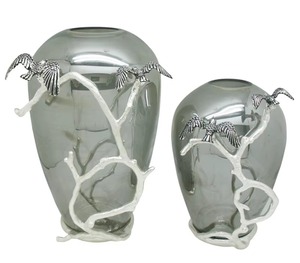 Ensemble de vases en verre en forme de nid d'abeille doré élégant, idéal pour la décoration de fête, les centres de table de banquet et les intérieurs haut de gamme, vente en gros en provenance d'Inde - Product Image 3