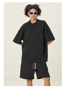 100% algodón de alta calidad camisetas de gimnasio de gran tamaño para hombres hombro caído 300 ropa de calle de peso pesado personalizada para camisetas con estampado de hojaldre - Product Image 5