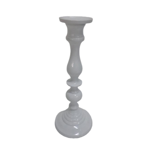 Porte-bougie en aluminium Revêtement en poudre blanc pour le dîner Décorations élégantes pour la maison Bougeoirs à thé Pots à chandeliers Cônes - Product Image 1