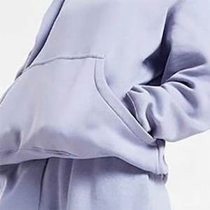 Chándal de lavado ácido de algodón puro para mujer Chándal de moda de manga larga transpirable de peso pesado para mujer - Product Image 3