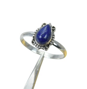 ทำมือแฟชั่นหรูหราแหวน Lapis Lazuli 925แข็งเงินอัญมณีธรรมชาติเครื่องประดับเงินสเตอร์ลิงแหวนประทับ925เงินแท้ - Product Image 1